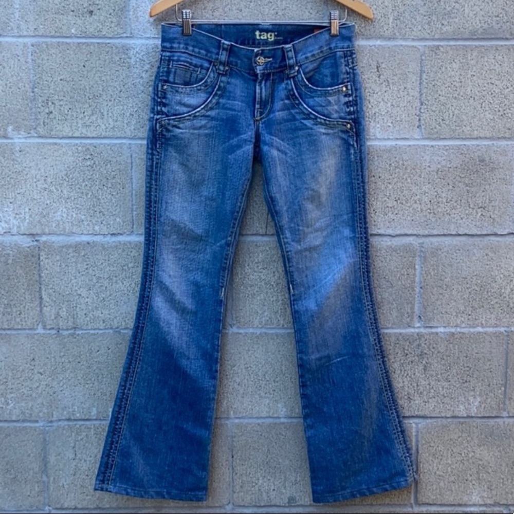 Tag Flared Low Rise Jeans, Size 27.